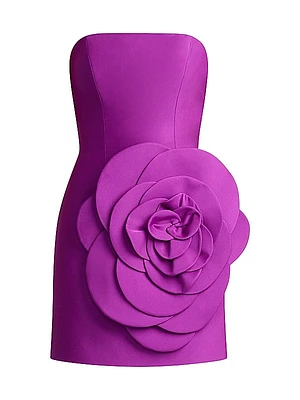 Flower Strapless Minidress