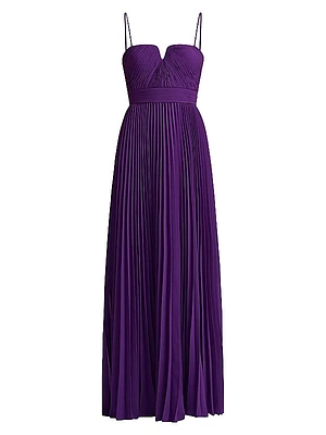 Pleated A-Line Gown