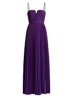Pleated A-Line Gown