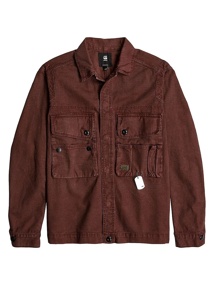 Cotton Button-Front Overshirt