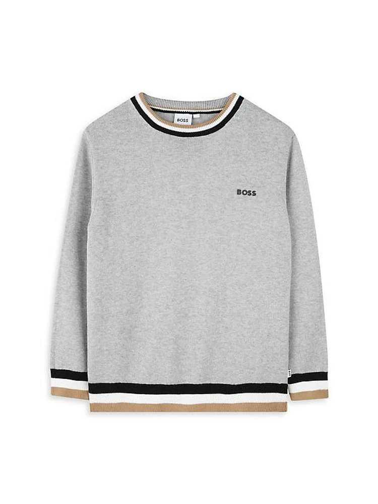 Little Boy's & Boy's Logo Crewneck Sweater