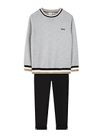 Little Boy's & Boy's Logo Crewneck Sweater