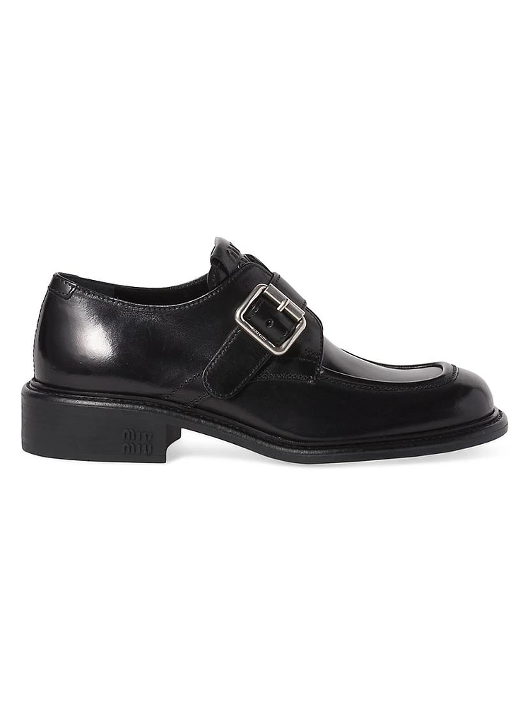 30MM Leather Buckled Monk Strap Shoes