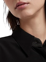 Silk Crêpe De Chine Shirt with Precious Buttonhole