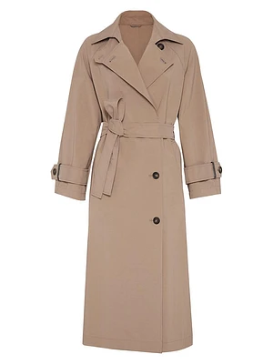 Techno Canvas Trenchcoat with Shiny Cuff Details