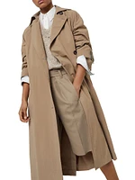 Techno Canvas Trenchcoat with Shiny Cuff Details