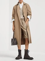 Techno Canvas Trenchcoat with Shiny Cuff Details