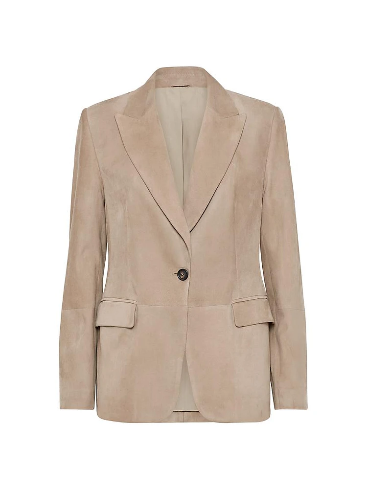 Suede Blazer with Monili