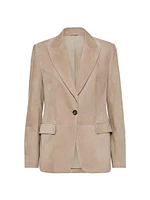 Suede Blazer with Monili