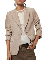 Suede Blazer with Monili