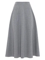 Stretch Cotton Couture Interlock Midi Circle Skirt