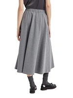 Stretch Cotton Couture Interlock Midi Circle Skirt