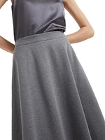 Stretch Cotton Couture Interlock Midi Circle Skirt