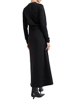 Stretch Virgin Wool Jersey Draped Dress