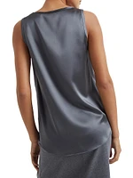 Stretch Silk Satin Reversible Top