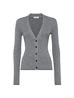 Sparkling Cashmere Rib Knit Cardigan