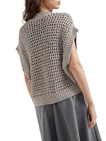 Silk and Linen Rustic Dazzling Net Sweater