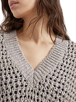 Silk and Linen Rustic Dazzling Net Sweater