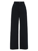 Stretch Dyed Denim Relaxed Trousers