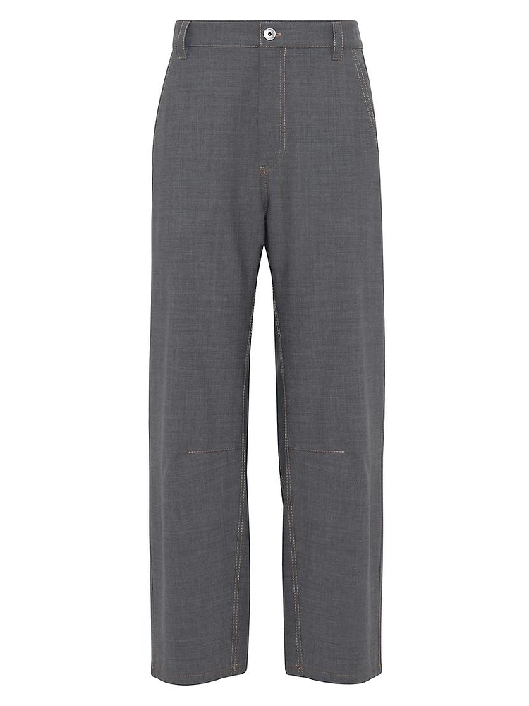 Tropical Luxury Wool Soft Curved Trousers