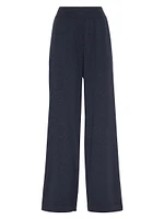 Cashmere Knit Track Trousers with Shiny Tab