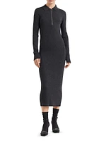 Virgin Wool and Cashmere Lightweight Rib Knit Dress