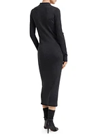 Virgin Wool and Cashmere Lightweight Rib Knit Dress