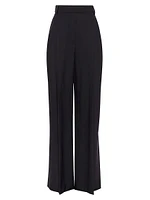 Tropical Luxury Wool High Waist Wide Trousers