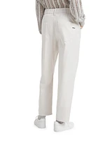 Stretch Cotton Cover Baggy Pull-On Trousers