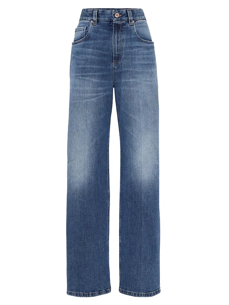 Comfort Denim Loose Five Pocket Jeans