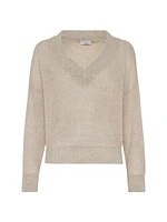 Sparkling Mohair and Wool Sweater with Monili