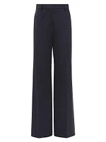 Stretch Cotton Couture Interlock Loose Flared Trousers