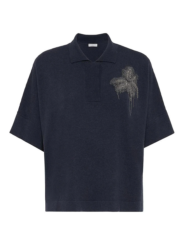 Cashmere Knit Polo T-Shirt