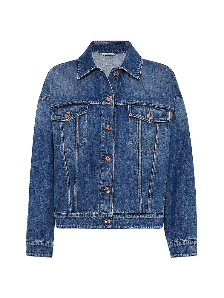 Authentic Denim Jacket with Shiny Tab