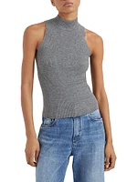 Sparkling Cashmere Rib Knit Top