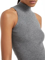 Sparkling Cashmere Rib Knit Top