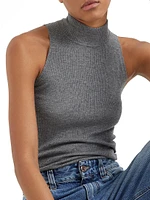 Sparkling Cashmere Rib Knit Top