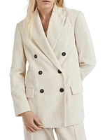 Viscose and Cotton Corduroy Blazer