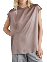 Stretch Silk Satin T-Shirt