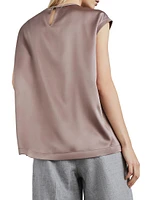 Stretch Silk Satin T-Shirt