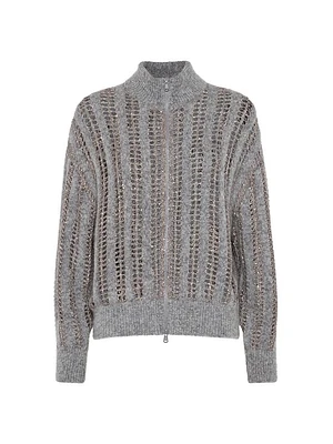 Wool and Mohair Net Cardigan