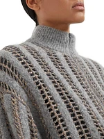 Wool and Mohair Net Cardigan