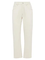 Stretch Dyed Denim Straight Trousers