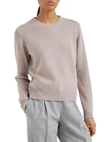 Cashmere Sweater with Shiny Cuff Details