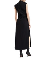 Stretch Virgin Wool Jersey Draped Dress