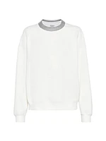 Sweatshirt with Precious Ribbed Collar