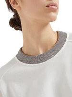 Sweatshirt with Precious Ribbed Collar