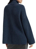 Cotton English Rib Turtleneck Sweater