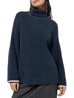 Cotton English Rib Turtleneck Sweater