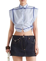 Checked Cropped Cotton Shirt